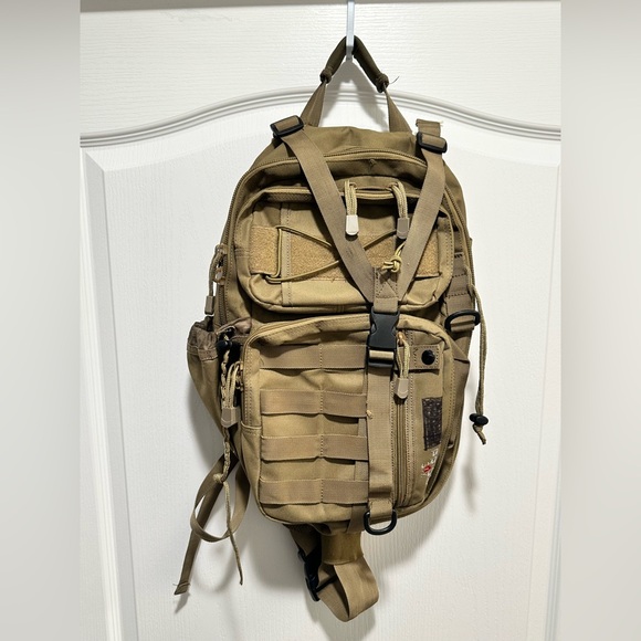 Pride Six Tactical Tan Lite Force Tactical Sling Backpack - Picture 14 of 14